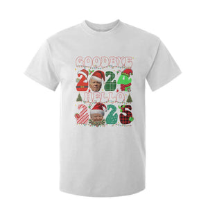 Funny Goodbye 2024 Hello 2025 With Trump T Shirt For Kid TS09 White Print Your Wear