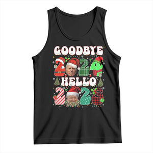 Funny Goodbye 2024 Hello 2025 With Trump Tank Top TS09 Black Print Your Wear
