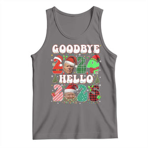 Funny Goodbye 2024 Hello 2025 With Trump Tank Top TS09 Deep Heather Print Your Wear