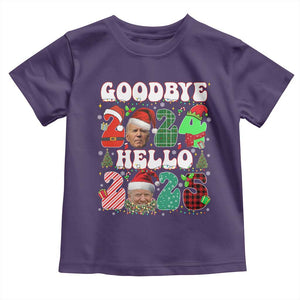 Funny Goodbye 2024 Hello 2025 With Trump Toddler T Shirt TS09 Purple Print Your Wear