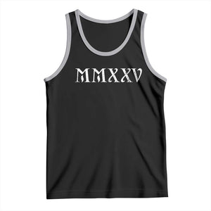 Happy New Year 2025 Tank Top MMXXV Roman Numerals TS09 Black Athletic Heather Print Your Wear