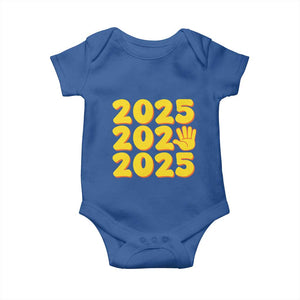 Funny Happy New Year 2025 Baby Onesie TS09 Royal Blue Print Your Wear