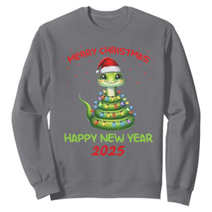 Year Of The Snake 2025 Sweatshirt Merry Christmas And Happy New Year Cute Snake TS09 Charcoal Print Your Wear