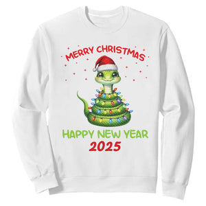 Year Of The Snake 2025 Sweatshirt Merry Christmas And Happy New Year Cute Snake TS09 White Print Your Wear