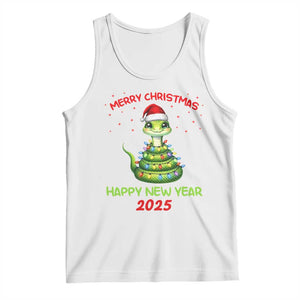 Year Of The Snake 2025 Tank Top Merry Christmas And Happy New Year Cute Snake TS09 White Print Your Wear