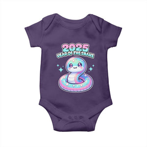 Year Of The Snake 2025 Baby Onesie Cute Snake Happy New Year TS09 Purple Print Your Wear