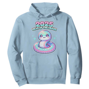 Year Of The Snake 2025 Hoodie Cute Snake Happy New Year TS09 Light Blue Print Your Wear