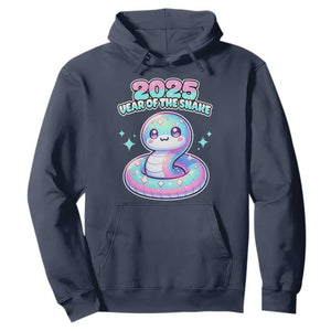 Year Of The Snake 2025 Hoodie Cute Snake Happy New Year TS09 Navy Print Your Wear