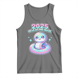 Year Of The Snake 2025 Tank Top Cute Snake Happy New Year TS09 Black Heather Print Your Wear