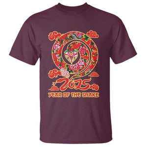 Lunar New Year 2025 T Shirt Year Of The Snake China Traditional TS09 Maroon Print Your Wear