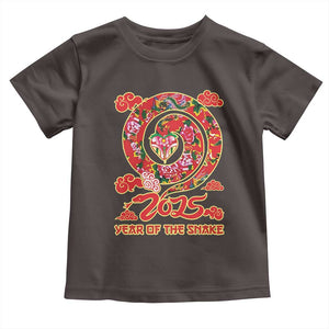 Lunar New Year 2025 Toddler T Shirt Year Of The Snake China Traditional TS09 Dark Chocolate Print Your Wear