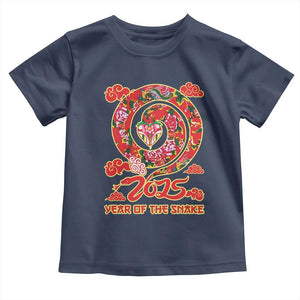 Lunar New Year 2025 Toddler T Shirt Year Of The Snake China Traditional TS09 Navy Print Your Wear