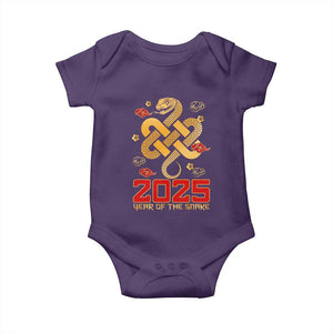 Year Of The Snake 2025 Baby Onesie Lunar New Year Chinese Traditional TS09 Purple Print Your Wear