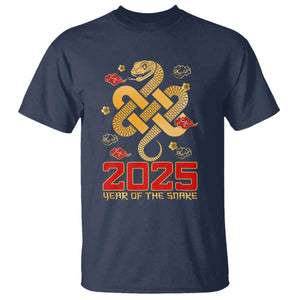 Year Of The Snake 2025 T Shirt Lunar New Year Chinese Traditional TS09 Navy Print Your Wear