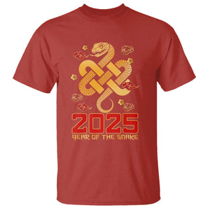 Year Of The Snake 2025 T Shirt Lunar New Year Chinese Traditional TS09 Red Print Your Wear