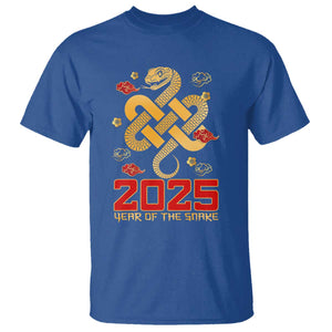 Year Of The Snake 2025 T Shirt Lunar New Year Chinese Traditional TS09 Royal Blue Print Your Wear