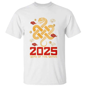 Year Of The Snake 2025 T Shirt Lunar New Year Chinese Traditional TS09 White Print Your Wear