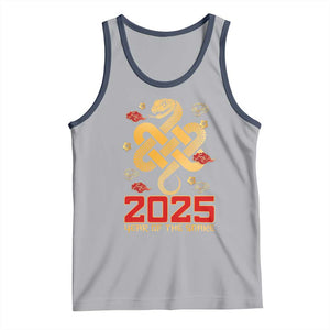Year Of The Snake 2025 Tank Top Lunar New Year Chinese Traditional TS09 Athletic Heather Navy Print Your Wear