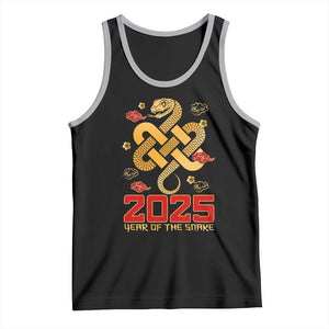 Year Of The Snake 2025 Tank Top Lunar New Year Chinese Traditional TS09 Black Athletic Heather Print Your Wear