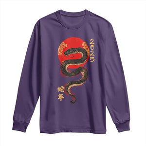 Year Of The Snake 2025 Long Sleeve Shirt Lunar New Year Chinese Snake TS09 Purple Print Your Wear