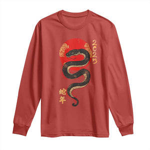 Year Of The Snake 2025 Long Sleeve Shirt Lunar New Year Chinese Snake TS09 Red Print Your Wear