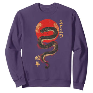 Year Of The Snake 2025 Sweatshirt Lunar New Year Chinese Snake TS09 Purple Print Your Wear
