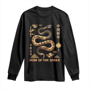 Lunar New Year 2025 Long Sleeve Shirt Year Of The Snake 2025 Chinese China TS09 Black Print Your Wear
