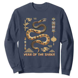 Lunar New Year 2025 Sweatshirt Year Of The Snake 2025 Chinese China TS09 Navy Print Your Wear