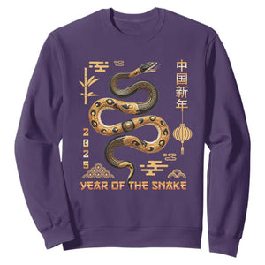 Lunar New Year 2025 Sweatshirt Year Of The Snake 2025 Chinese China TS09 Purple Print Your Wear