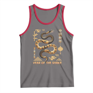 Lunar New Year 2025 Tank Top Year Of The Snake 2025 Chinese China TS09 Deep Heather Red Print Your Wear