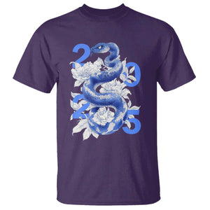 Year Of The Snake 2025 T Shirt Chinese New Year Blue Snake TS09 Purple Print Your Wear