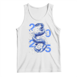 Year Of The Snake 2025 Tank Top Chinese New Year Blue Snake TS09 White Print Your Wear