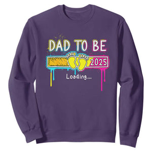 New Dad 2025 Sweatshirt Loading Dad To Be Est 2025 TS09 Purple Print Your Wear