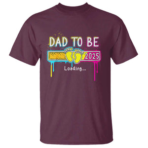 New Dad 2025 T Shirt Loading Dad To Be Est 2025 TS09 Maroon Print Your Wear