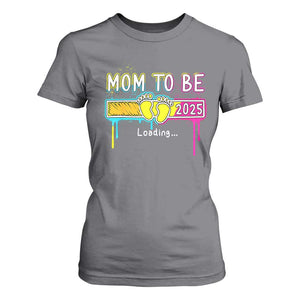 New Mom 2025 T Shirt For Women Loading Mom To Be Est 2025 TS09 Charcoal Print Your Wear