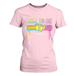 New Mom 2025 T Shirt For Women Loading Mom To Be Est 2025 TS09 Light Pink Print Your Wear