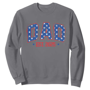 Dad Est 2025 Sweatshirt Patriotic America Flag New Father TS09 Charcoal Print Your Wear