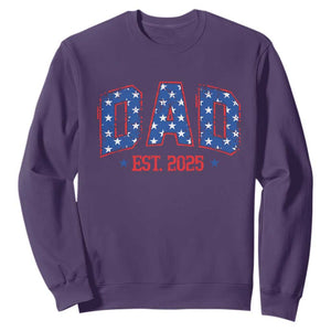 Dad Est 2025 Sweatshirt Patriotic America Flag New Father TS09 Purple Print Your Wear