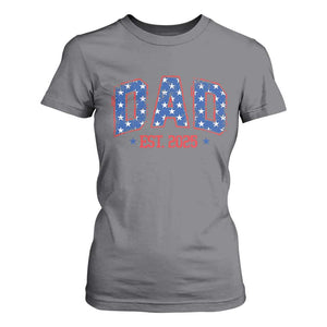 Dad Est 2025 T Shirt For Women Patriotic America Flag New Father TS09 Charcoal Print Your Wear