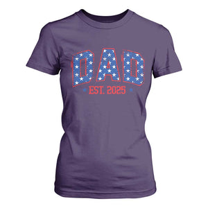 Dad Est 2025 T Shirt For Women Patriotic America Flag New Father TS09 Purple Print Your Wear