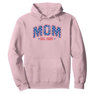 Mom Est 2025 Hoodie Patriotic America Flag New Mother TS09 Light Pink Print Your Wear