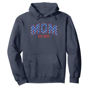 Mom Est 2025 Hoodie Patriotic America Flag New Mother TS09 Navy Print Your Wear