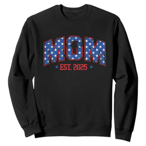 Mom Est 2025 Sweatshirt Patriotic America Flag New Mother TS09 Black Print Your Wear