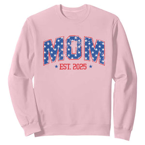 Mom Est 2025 Sweatshirt Patriotic America Flag New Mother TS09 Light Pink Print Your Wear