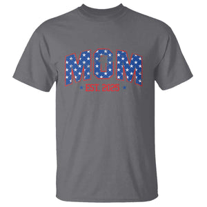 Mom Est 2025 T Shirt Patriotic America Flag New Mother TS09 Charcoal Print Your Wear