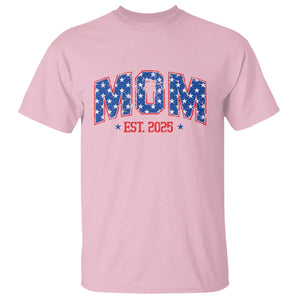 Mom Est 2025 T Shirt Patriotic America Flag New Mother TS09 Light Pink Print Your Wear