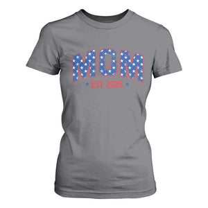 Mom Est 2025 T Shirt For Women Patriotic America Flag New Mother TS09 Charcoal Print Your Wear