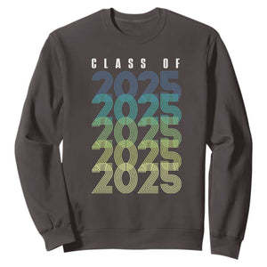 Graduation Sweatshirt Class Of 2025 Retro TS09 Dark Chocolate Print Your Wear