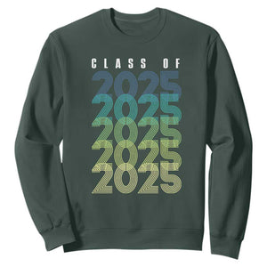Graduation Sweatshirt Class Of 2025 Retro TS09 Dark Forest Green Print Your Wear