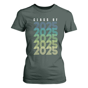 Graduation T Shirt For Women Class Of 2025 Retro TS09 Dark Forest Green Print Your Wear